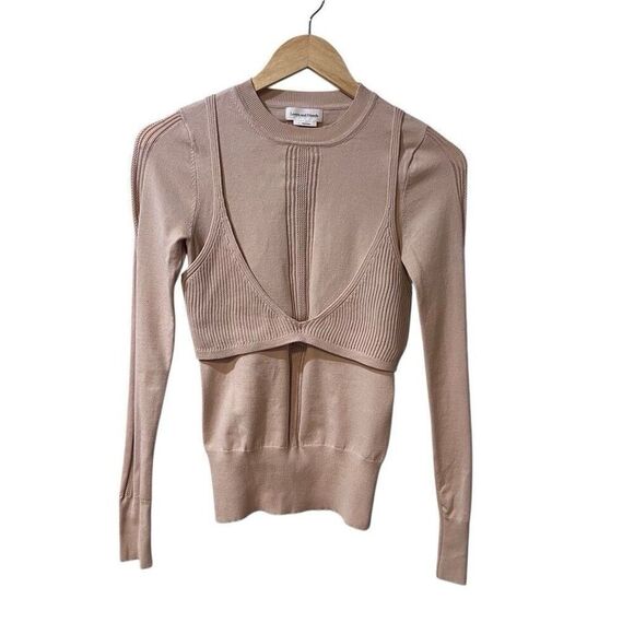 Lovers & Friends Izario Layered Sweater Size Small Top Tan Going Out - Picture 1 of 11